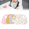 6pcs Infant Bibs U Shaped Snap Button Closure Cotton Waterproof
