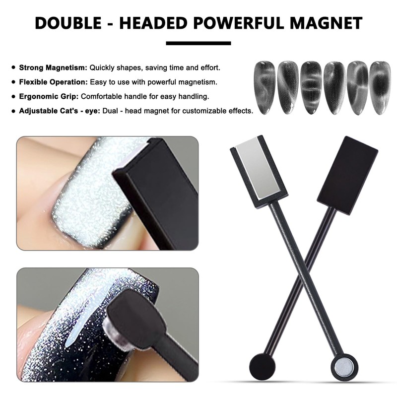 WOKOTO 60 PCS Cat Eye Magnet For Nails Multiple Style