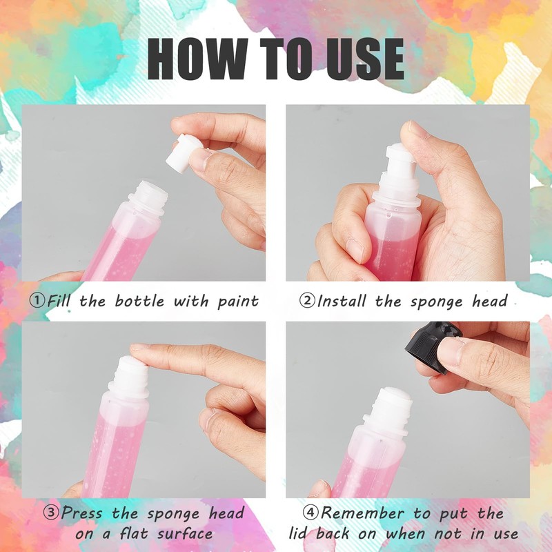 NICENEEDED Pack of 8 Empty Dauber Bottle Refillable Marker Bottles