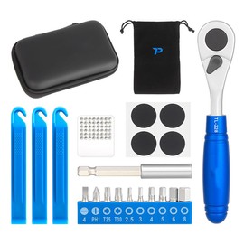 HOUSON Bicycle 72-Tooth Ratchet Screwdriver Set for Bikes - with Tire Levers & Repair Kit - Chrome Vanadium & S2 Steel - Magnetic & Compact