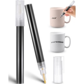 Gilprop 2 Pieces Underglaze Pen for Ceramics Underglaze Permanent Porcelain Colored Writing Pen for Decorating Under Ceramic Pottery Bisque(Black)
