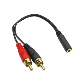 3.5mm Female to 2 RCA Male Stereo Audio Y Cable, Gold Plated Adapter Compatible for TV,Smartphones, MP3, Tablets, Speakers,Home Theater