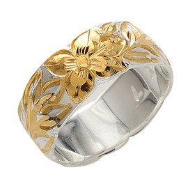 [BreezyIsland] Hawaiian Jewelry Ring, Mireleaf 8mm Width, Sterling Silver