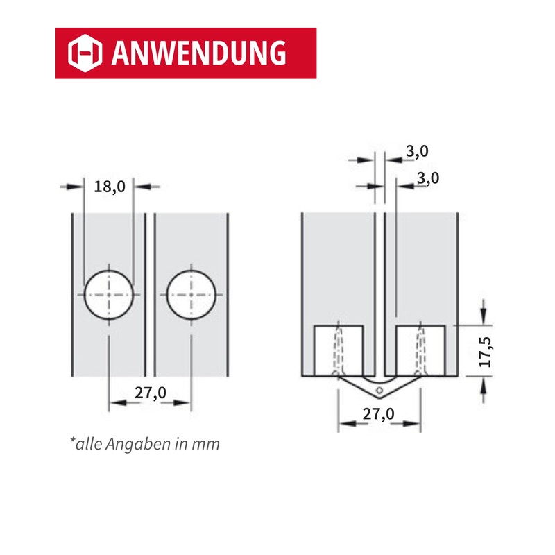 Gedotec ZYSA Concealed Drilling Hinge | 1 Piece Furniture Hinge