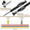 Hiboom 2 Pack Solid Carpenter Pencils with Pencil Cap and