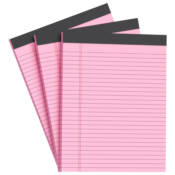 AILZFEI Pink Legal Pad Note Pads 8.5x11 inch, Wide Ruled