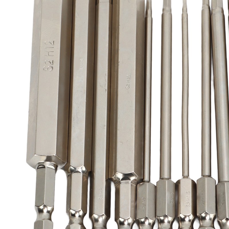 Hex Wrench Drill Bit 1/4in Shank Metric Sizes 1.5mm to
