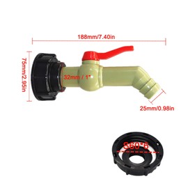 SENRISE IBC Tank Outlet Tap 1 Inch Ball Valve Adapter IBC Tank Fittings S60x6 45 Degree Hose Connector Valve for IBC Rainwater Tank