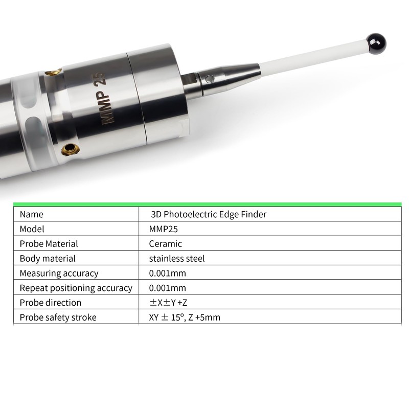 CNCTOPBAOS MMP25 3D Light Edge Finder with Ceramic Probe,to Find
