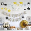 MARFOREVER 48 Pcs Graduation Party Decorations Glitter Black Gold Silver