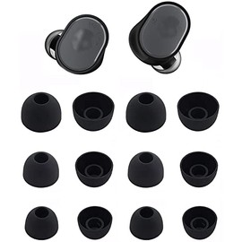 Rqker Ear Tips Compatible with Skullcandy Sesh Indy Earbuds, 6 Pairs S/M/L Sizes Soft Silicone Ear Tips Earbud Covers Eartips Earbuds Replacement Tips, Compatible with Skullcandy Evo Sesh, Black sml