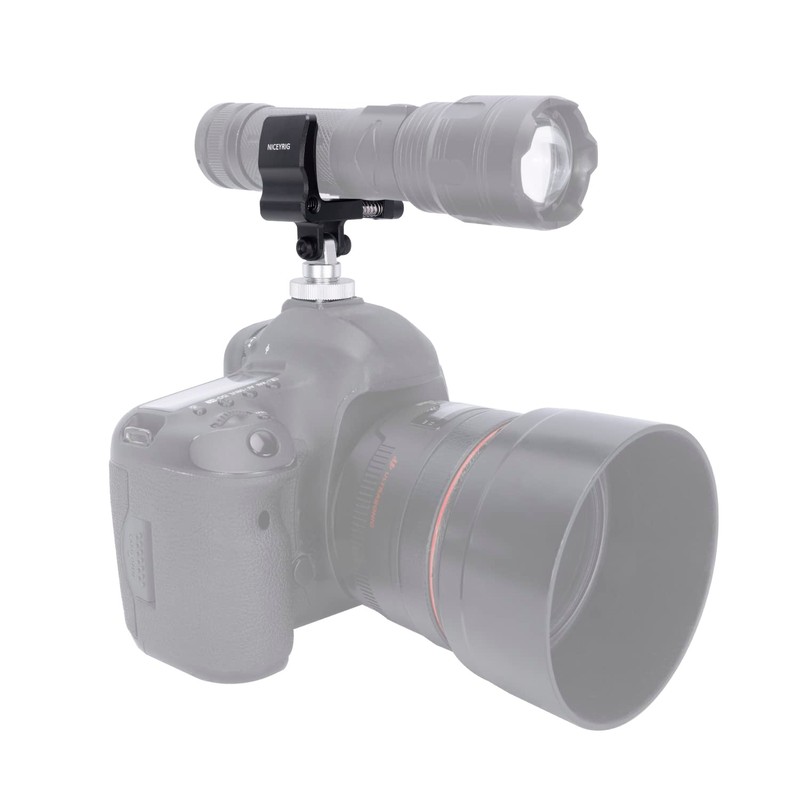 Niceyrig Shotgun Microphone Holder Microphone Holder Cold Shoe Camera Flashlight