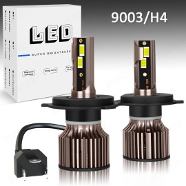 BSBSDJB 9003 H4 LED Headlight Bulbs High-Low Beam Bulbs 6000K White For Car Lights