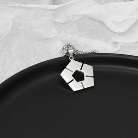 Nishchay Geometric Pentagon Pendant Necklace for Fans - Cosplay Jewelry – Minimalist Stainless Steel Chain Jewelry, Matte Finish, Adjustable Length