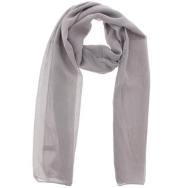 WESTEND CHOICE Ladies Chiffon Scarves Women Plain Neck Scarf Soft Headwrap Girls Headscarf Sheer Wrap women's scarves & wraps 150x45 cm (Light grey)