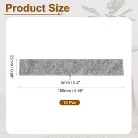 uxcell Felt Strips with Adhesive Backing, 10 Pcs 1" x 6" x 0.2" Anti Scratch Furniture Felt Tapes Self-Stick Pads for Protecting Hardwood Floor, Grey