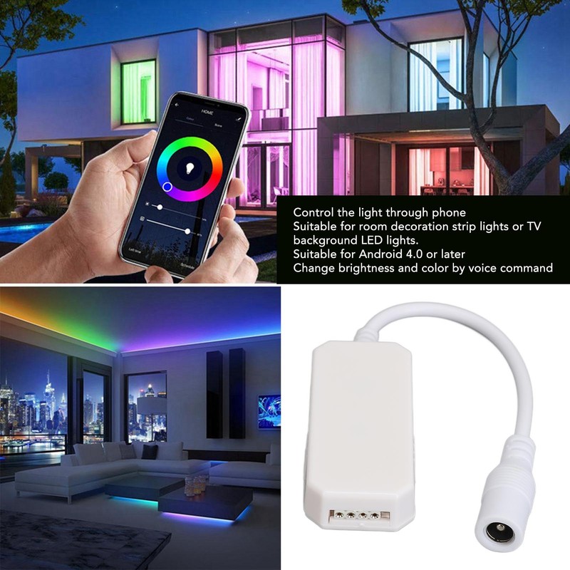 WiFi RGB Lights Controller Voice Command APP Easy Connection LED