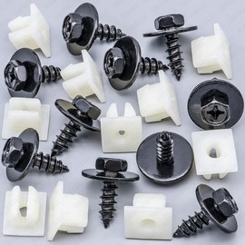 Rexka 10 Sets Bumper Cover Splash Shield Rocker Molding Screw Nut Grommet Kit Fit Toyota 901596-0525 90189-06193 Avalon Camry Highlander Sienna Venza