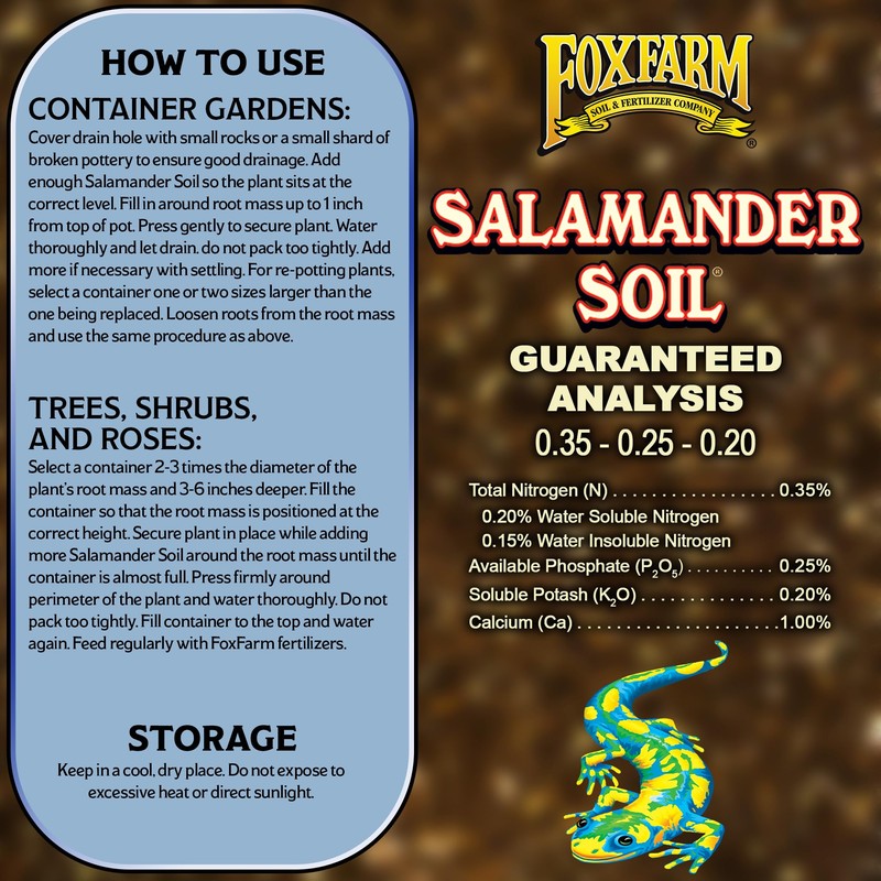 FoxFarm Salamander Soil Potting Mix, 1.5cu ft - Watering Holding