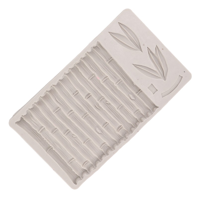 Silicone Mold Safe Elastic Grey Leaves Bamboo Design Tear Resistant
