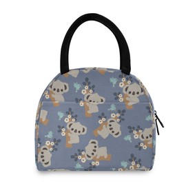 senya Lunch Bag, Koala Floral Seamless Pattern Insulated Lunch Box Cooler Bag Tote Bag for Women Kids/Picnic/School/Work