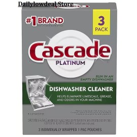 Cascade PLATINUM DISHWASHER CLEANER 3 Count Per Box