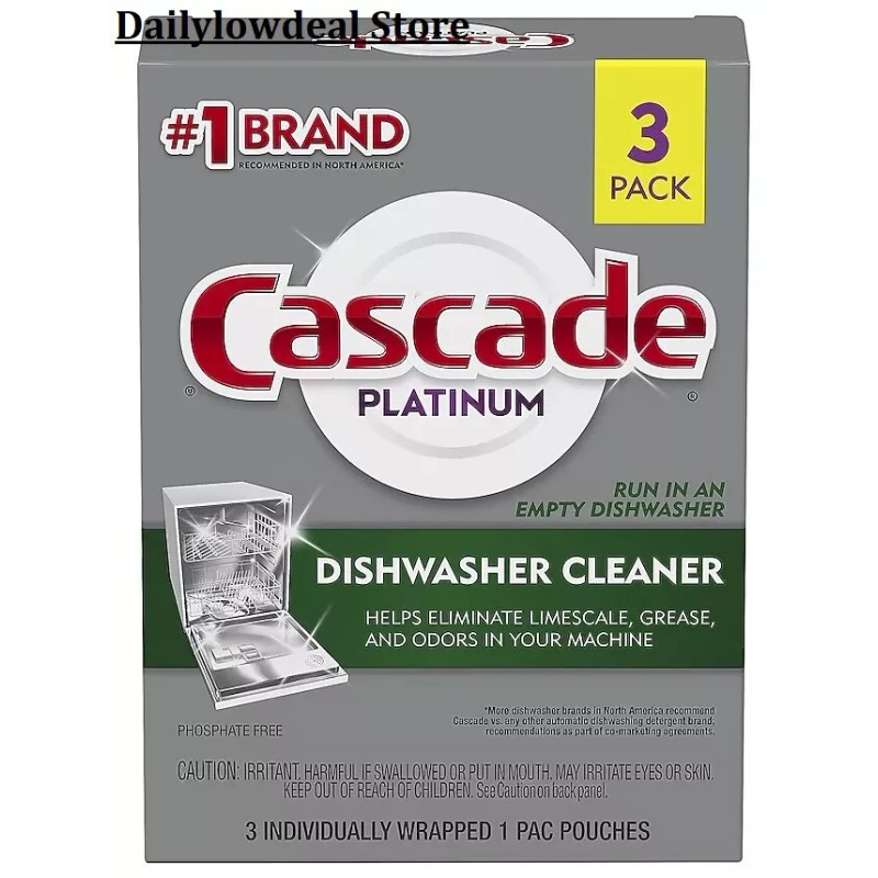 Cascade PLATINUM DISHWASHER CLEANER 3 Count Per Box