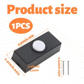 Wired Doorbell Button, Universal Doorbell Wired, Wired Door Bell Push, Doorbell Chime with 2pcs Screws Wall Mounted Weatherproof fits Most Doorbell Chimes for Home Garage (55 * 24 * 14mm)