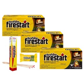 Duraflame Fire Starter for Indoor and Outdoor Use - Quick Ignition Logs for BBQ, Fireplace, Fire Pit and Campfires (72 Pack)