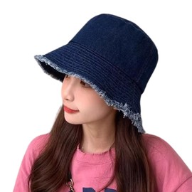 G-tiamo Women's Bucket Hat, Dim, One Size, Simple, UV Protection, Small Facial Effect, UV Protection, Cute, blue, Free size