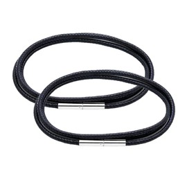 Leather Necklace, Black Braided Leather Chain, Black Leather Chain Cord, Leather Cord Necklace 3 mm, Black Faux Leather Necklace, Faux Leather Chain Black, 3 mm Woven Leather Chain Men, Leather