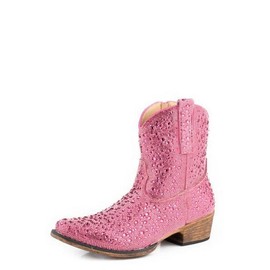 Roper Women's Shay Jewells Ankle Boot, Pink, 9