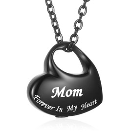 VIUJUH Waterproof Memorial Pendant for Ashes – Cremation Urn Jewelry with Free Filling Kit & Velvet Box, Perfect Ash Keepsake Necklace for Men & Women (Mom)