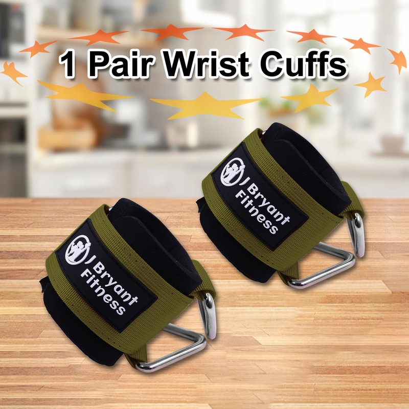 J Bryant Fitness Wrist Straps with Hooks for Weightlifting, Strength