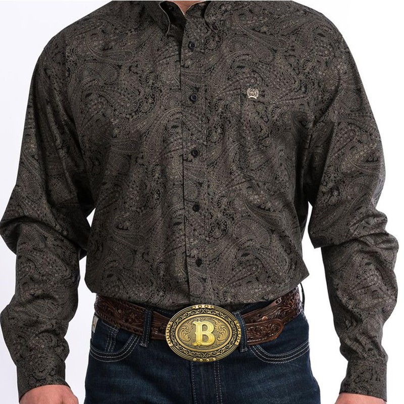 KOORASY Western Cowboy Initial Letter ABC to XYZ Belt Buckle,