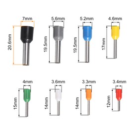 PATIKIL Wire Ferrules Terminals Kit, 400pcs 8 Types Copper Crimp Connector Insulated Cord Pin Ends Assortment for Industrial Electric