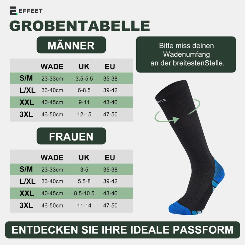 Effeet 2 Pairs of Compression Socks for Men and Women,
