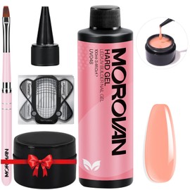 Morovan Builder Nail Gel Kit Nail Extension Gel Set Hard Gel For Nail Strengthen Nail Carving with Nail Forms Nail Brush Subpackage Box Portable Travel Gel Nail Kit DIY for Nail Lovers Beginners