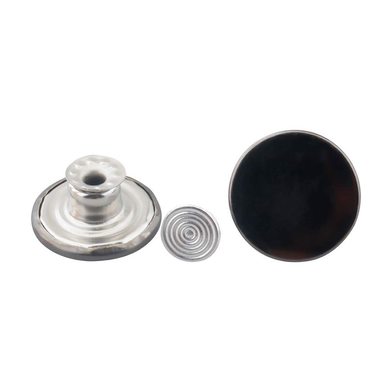 ALLinONE Vintage Brass Jeans Button Replacement Suspender Button (Black -