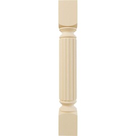 Ekena Millwork COL05X05X35RAMA Raymond Reeded Cabinet Column (Top Block: 6", Bottom Block: 7"), 5"W x 5"D x 35 1/2"H, Maple