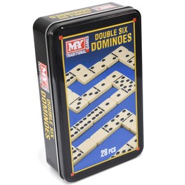 MY Classic Double Six Dominoes | Classic 28 Pieces Dominoes Set in Metal Tin