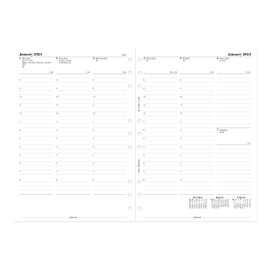 Filofax Calendar Diary Refill, Deskfax, Week-to-View with Appointments, White Paper, English, 2024 (C68612-24)