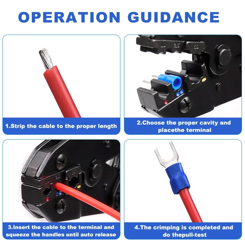Unbranded Crimping Tool For Heat Shrink Connectors Ratcheting Wire Crimper