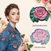 Elegapermab 25 Pcs Pink Iron on Patches, Rose Patches Iron