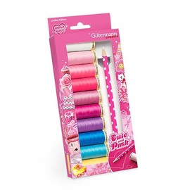 Gütermann - Gütermann Creativ Polyester (10 x 100 m) Cute and Pink Sewing All Thread Set with Marker Pen - 1 Set