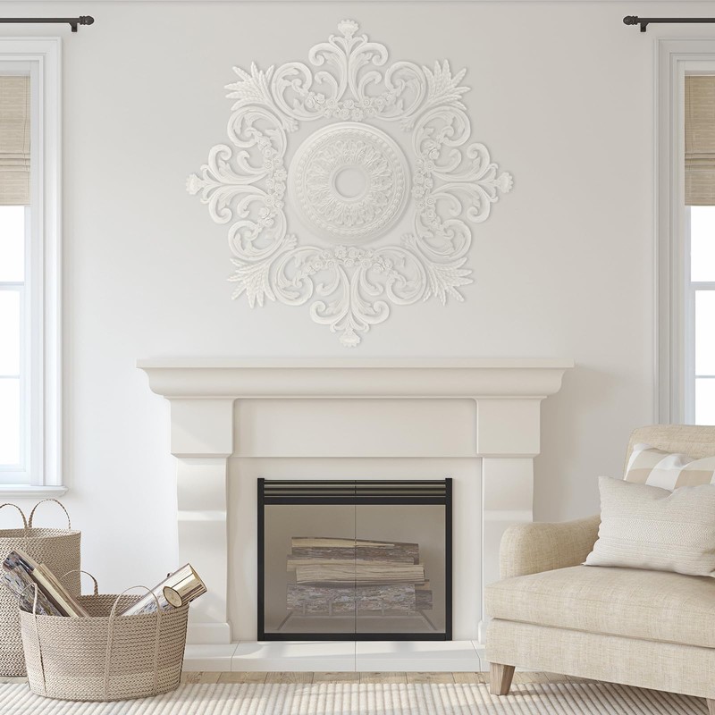 Nuanchu Large PU Ceiling Medallion Combination Decorative 2.36'' ID French