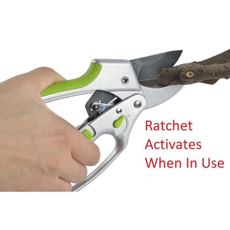 GARDEN GURU 2 in 1 Ratchet Pruning Shears Clippers –