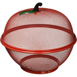 Style Asia Apple-Shaped Basket, Mesh Fruit Holder, Red