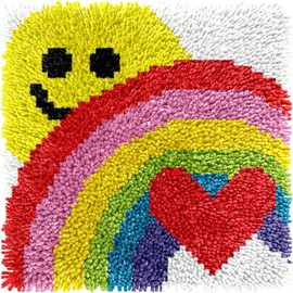 Latch Hook Kits for Adults Kids Beginners, Latch Hook Rug Kit Rug Making Craft Art for Girls Boys Christmas Gifts Printed Canvas Precut Yarn Crochet Tool DIY Knitting 12 * 12IN