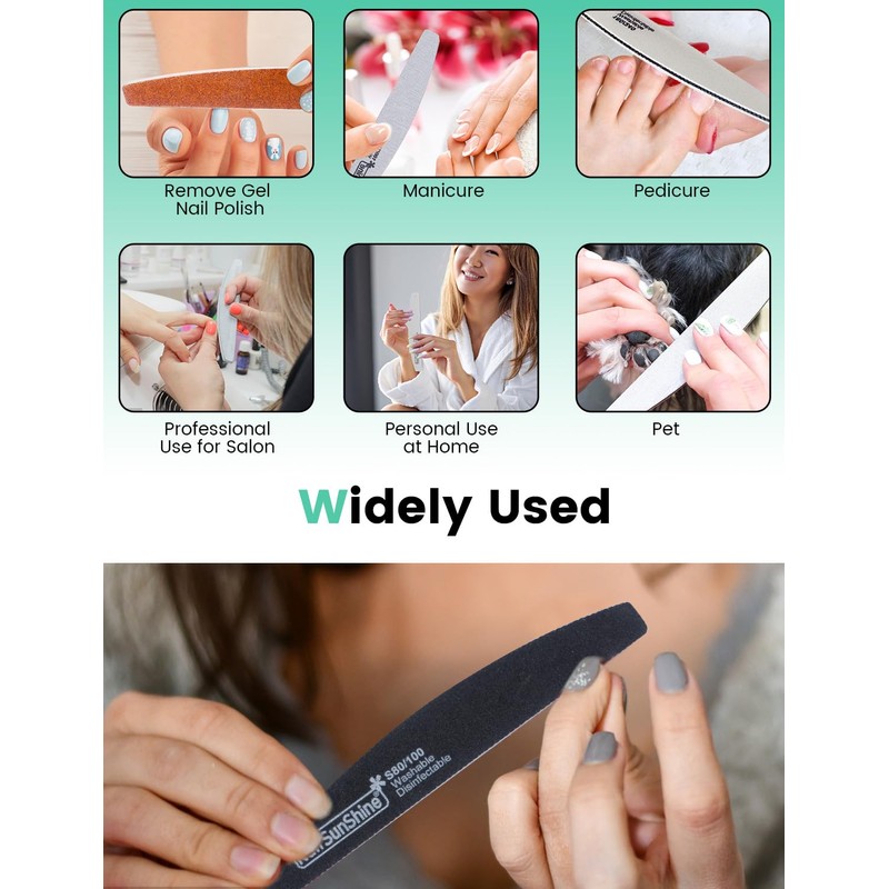 Nail File Buffer Set 8 Pieces 80/100/120/150/180/240/1000/4000 Grit Nail File
